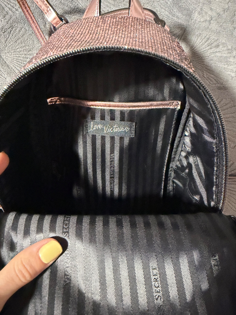 Victoria's Secret Rose Pink Sequin Mini Backpack - Picture 4 of 5